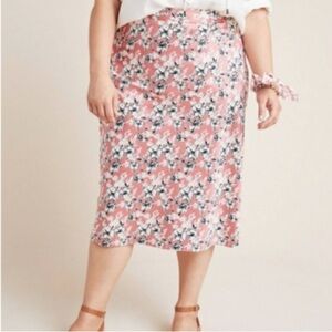 Anthropologie Hutch Pink Floral Skirt Size 26W